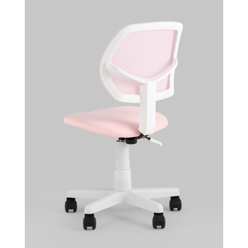 Кресло компьютерное ЛОЛО розовый пластик белый