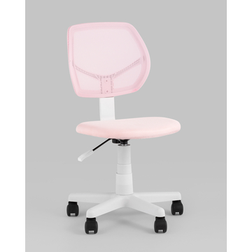 Кресло компьютерное ЛОЛО розовый пластик белый