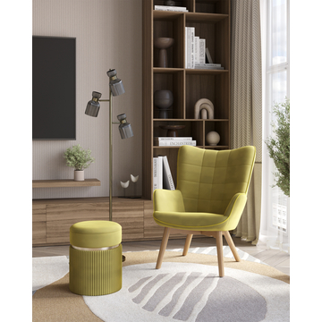 Пуф Миранда с ящиком велюр оливковый