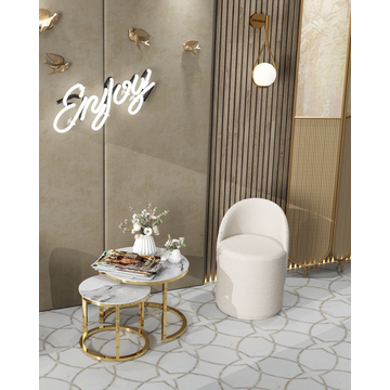 Пуф Loreen со спинкой вращающийся букле белый