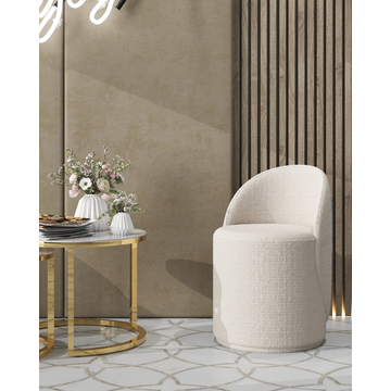 Пуф Loreen со спинкой вращающийся букле белый