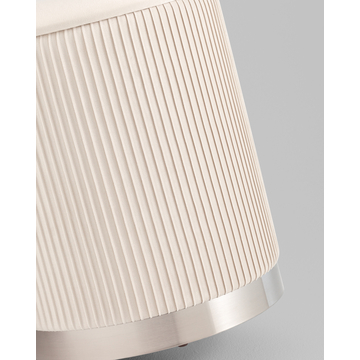 Пуф Шарлотта с ящиком велюр бежевый серебро основание