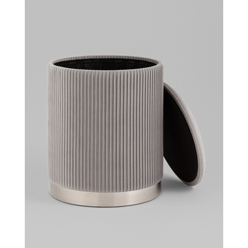 Пуф Шарлотта с ящиком велюр серебристый серебро основание