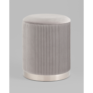 Пуф Шарлотта с ящиком велюр серебристый серебро основание
