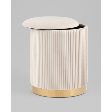 Пуф Шарлотта с ящиком велюр бежевый