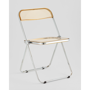 Стул Fold Amber складной янтарный прозрачный пластиковый