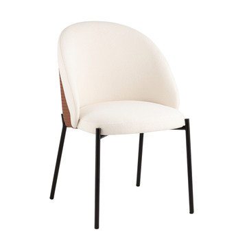 Стул обеденный Adelinde бежевый с коричневой экокожей