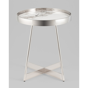 Журнальный столик Гера 50х50 см сталь серебро