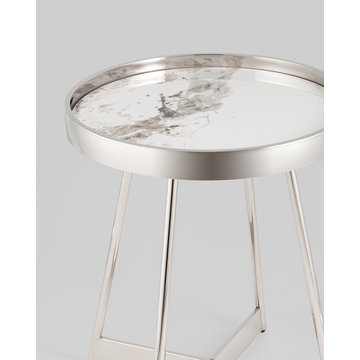 Журнальный столик Гера 50х50 см сталь серебро