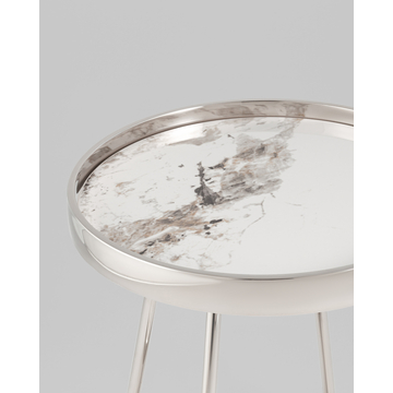 Журнальный столик Гера 50х50 см сталь серебро