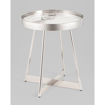 Журнальный столик Гера 50х50 см сталь серебро