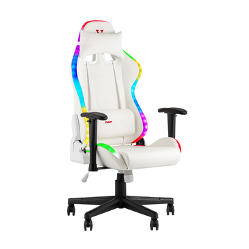 Кресло спортивное с подсветкой TopChairs GMM-080 белый на черной базе