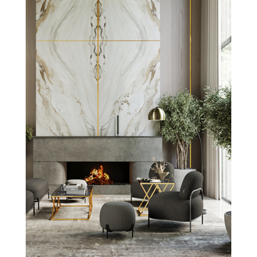 Журнальный стол 55*55 ИНСИГНИЯ золото стекло smoke