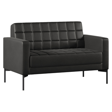 Диван с подлокотниками двухместный Shoko экокожа черная