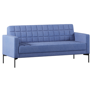 Диван с подлокотниками трехместный Shoko рогожка синяя