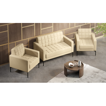 Диван с подлокотниками двухместный Shoko экокожа бежевая