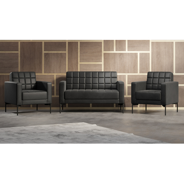 Диван с подлокотниками двухместный Shoko экокожа черная