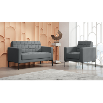 Диван с подлокотниками двухместный Shoko экокожа серая