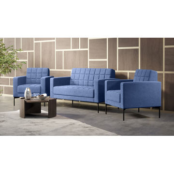 Диван с подлокотниками двухместный Shoko рогожка синяя