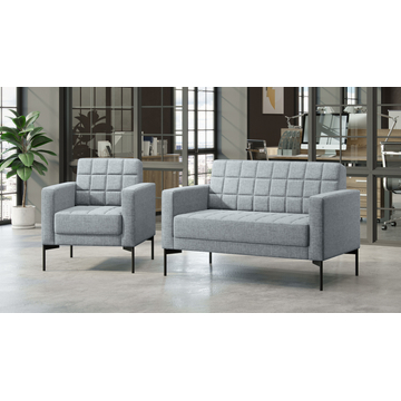 Диван с подлокотниками двухместный Shoko рогожка серая