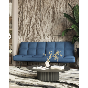 Диван Фьорд рогожка синий на металлическом каркасе