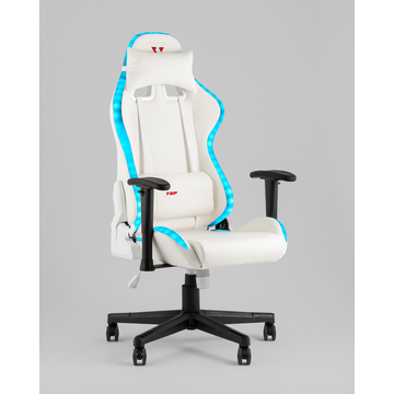 Кресло спортивное с подсветкой TopChairs GMM-080 белый на черной базе