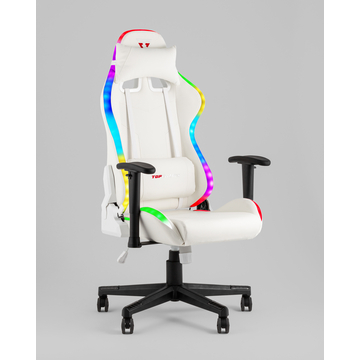 Кресло спортивное с подсветкой TopChairs GMM-080 белый на черной базе