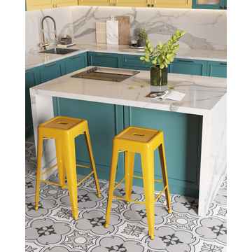 Табурет барный TOLIX желтый глянцевый металл