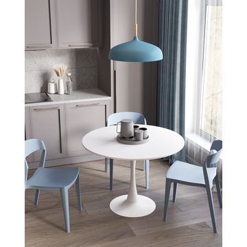 Стол Tulip D100 белый круглый на одной ножке