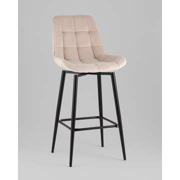 Стул барный Флекс с поворотным механизмом велюр бежевый