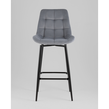 Стул барный Флекс с поворотным механизмом велюр велютто серый