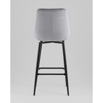 Стул барный Флекс с поворотным механизмом велюр велютто серый