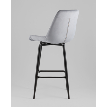 Стул барный Флекс с поворотным механизмом велюр велютто серый