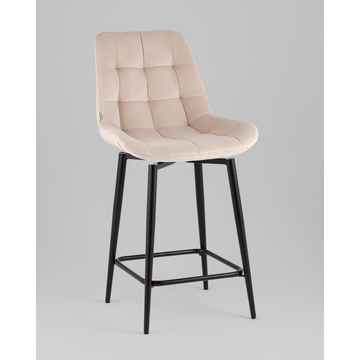 Стул полубарный Флекс с поворотным механизмом велюр бежевый