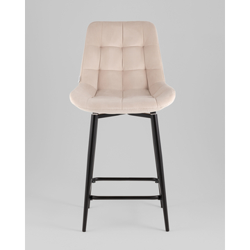 Стул полубарный Флекс с поворотным механизмом велюр бежевый