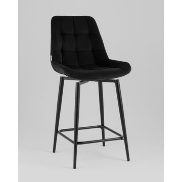 Стул полубарный Флекс с поворотным механизмом велюр черный