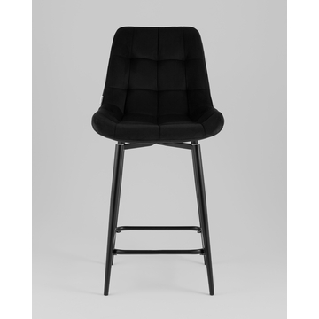 Стул полубарный Флекс с поворотным механизмом велюр черный