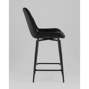 Стул полубарный Флекс с поворотным механизмом велюр черный