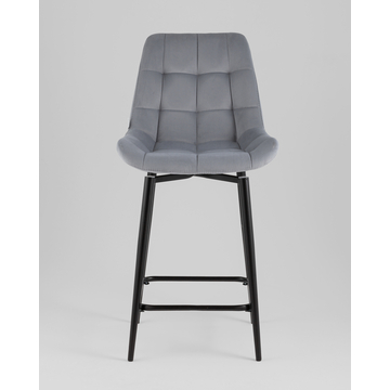 Стул полубарный Флекс с поворотным механизмом велюр велютто серый