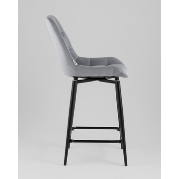 Стул полубарный Флекс с поворотным механизмом велюр велютто серый