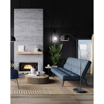 Диван Фьорд рогожка синий на металлическом каркасе