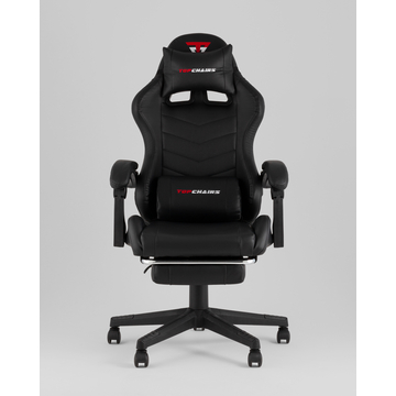 Кресло спортивное TopChairs Prophet с оттоманкой черный