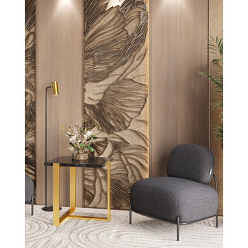 Кресло Стоун рогожка тёмно-серый без подлокотников