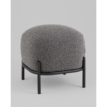 Пуф Стоун ткань букле тёмно-серый