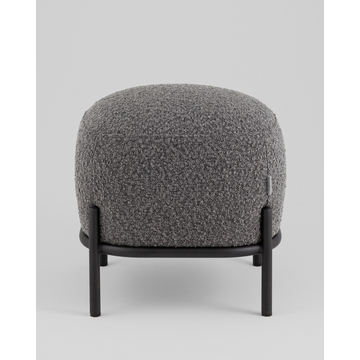 Пуф Стоун ткань букле тёмно-серый