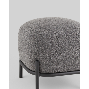 Пуф Стоун ткань букле тёмно-серый