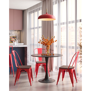 Стул TOLIX WOOD красный глянцевый