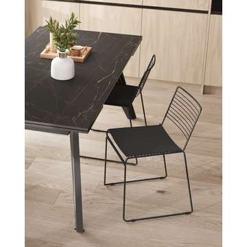 Стул обеденный Danny черный с черной подушкой