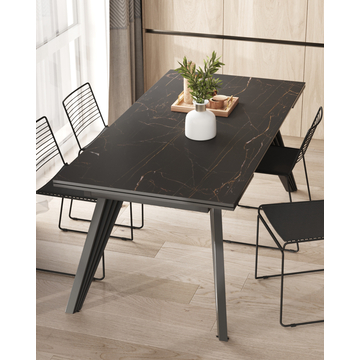 Стол обеденный Пандора раскладной 180-280*90 керамика темная