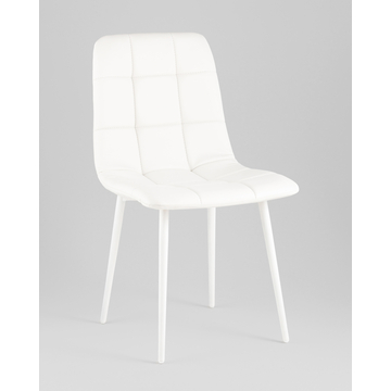 Стул Одди экокожа белый белые ножки